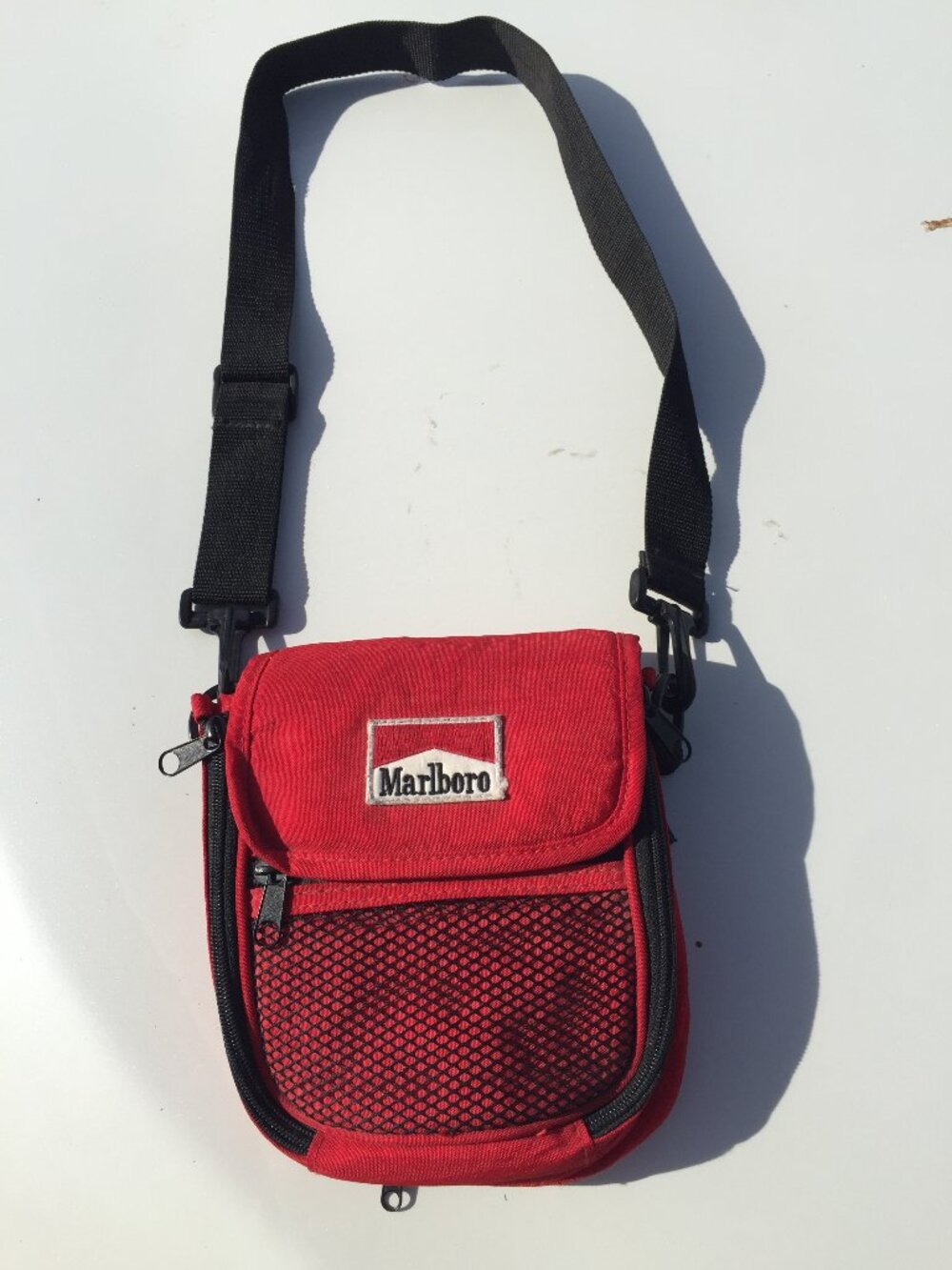 Vintage Marlboro Red Messenger Bag 90s CD Travel Case Crossbody Sling Bag
